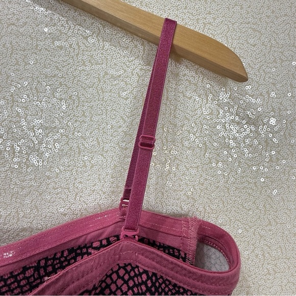 Material Girl Pink Black Snakeskin Print Bodycon Dress Women’s Size Large - Picture 8 of 14